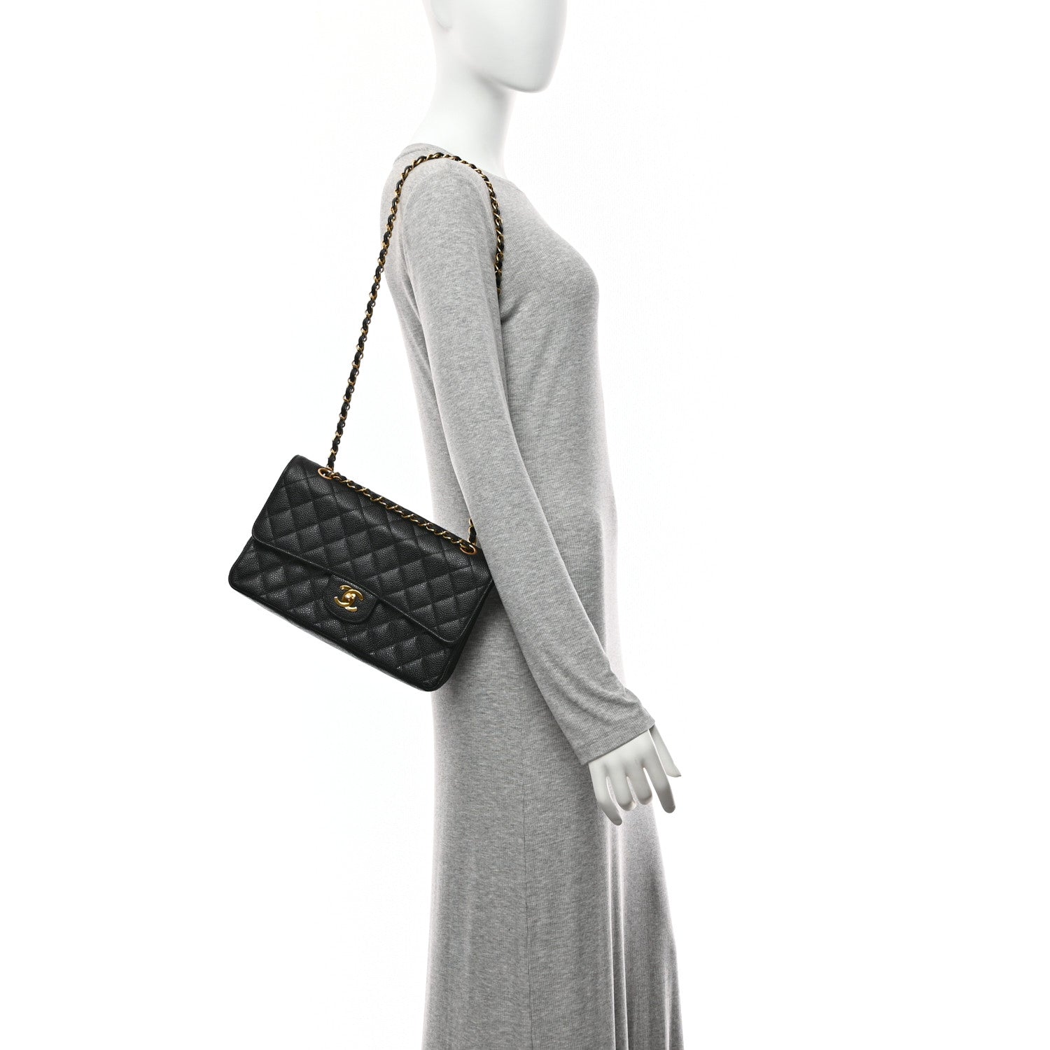 Chanel Caviar Quilted Medium Double Flap Black 2 of 10