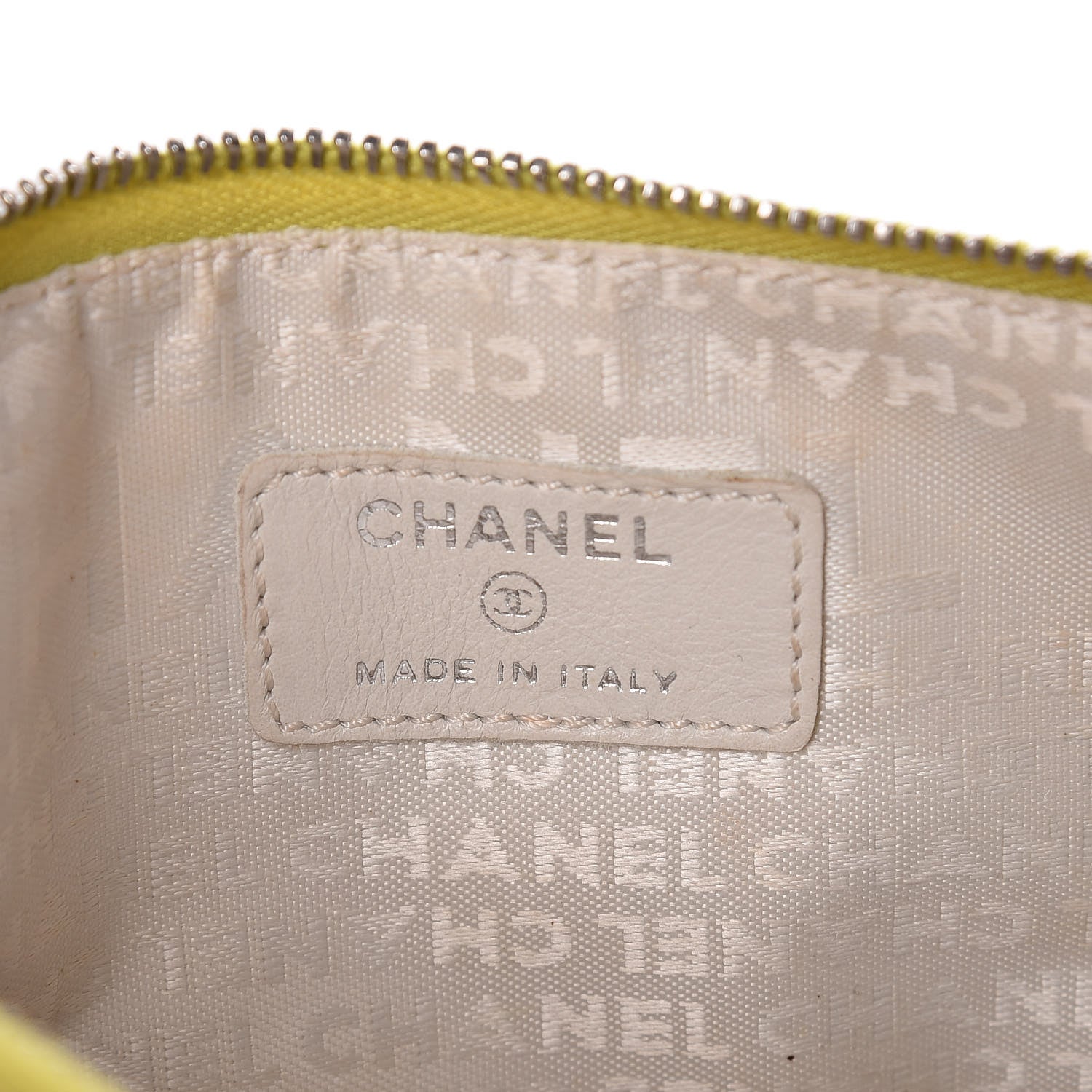 Chanel Lambskin Precious Symbols Pochette Chartreuse 6 of 11