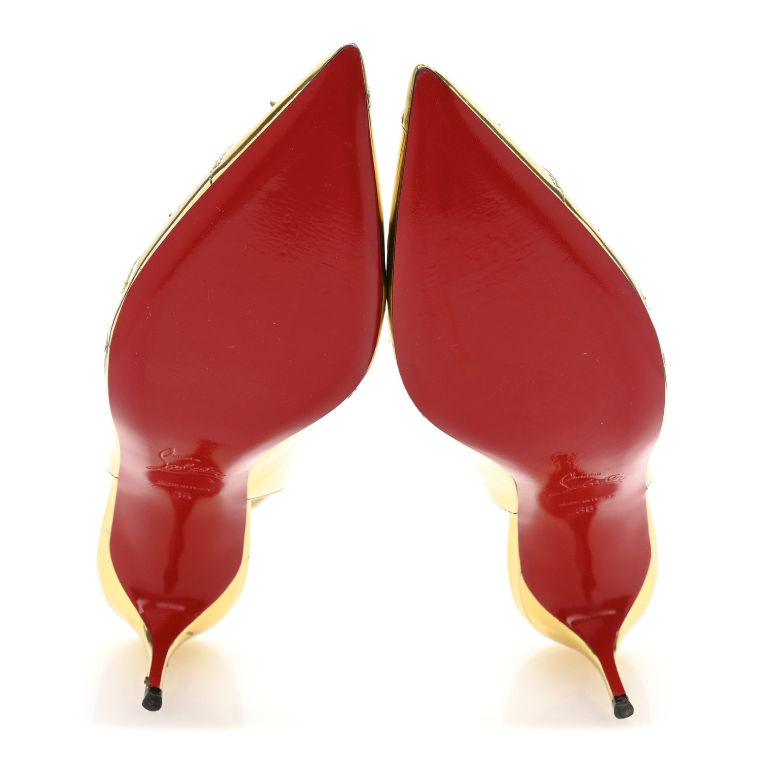 Christian Louboutin Rete Specchio Frescobella 70 Pumps 36 Gold 6 of 9