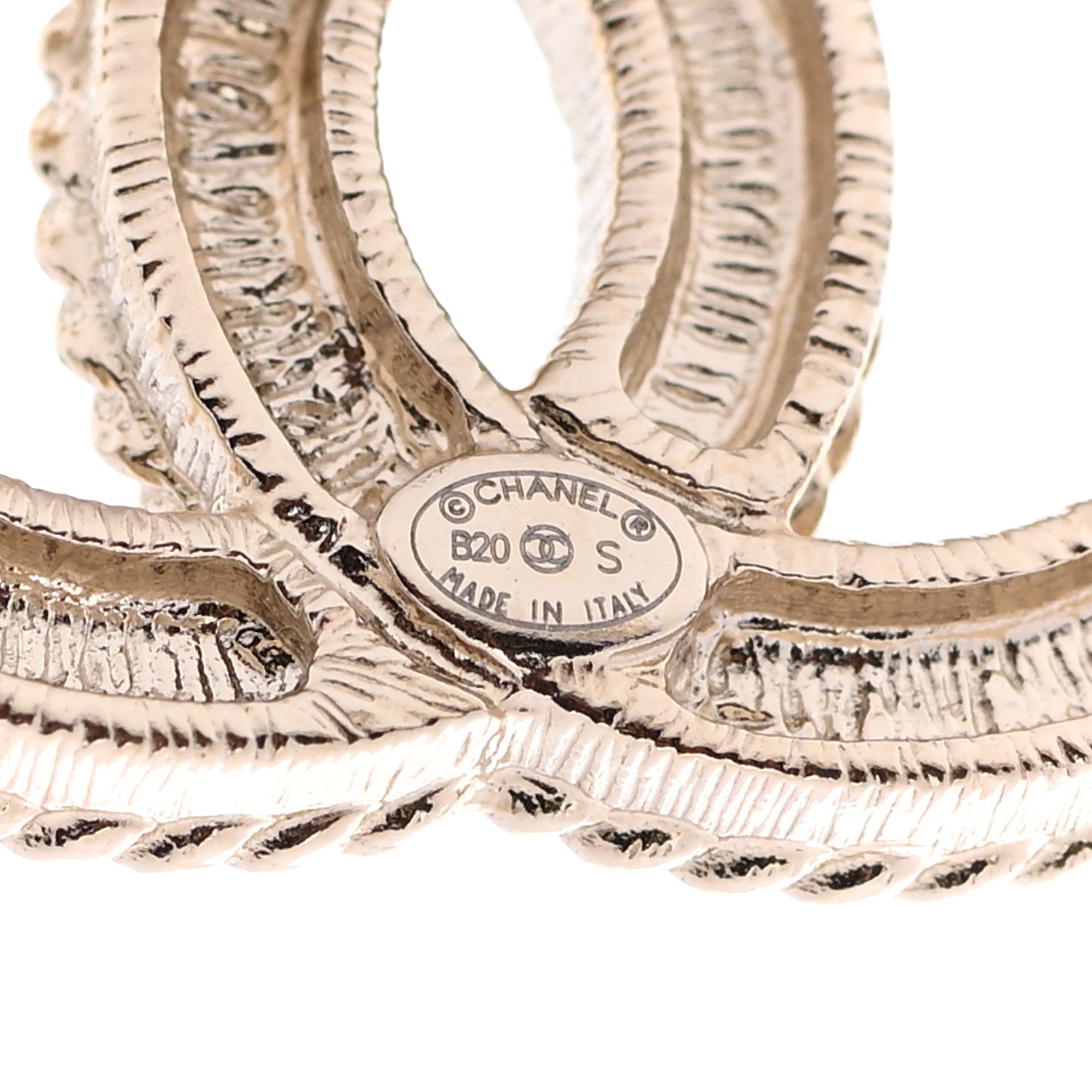 Chanel Pearl Crystal CC Earrings Light Gold 4 of 5