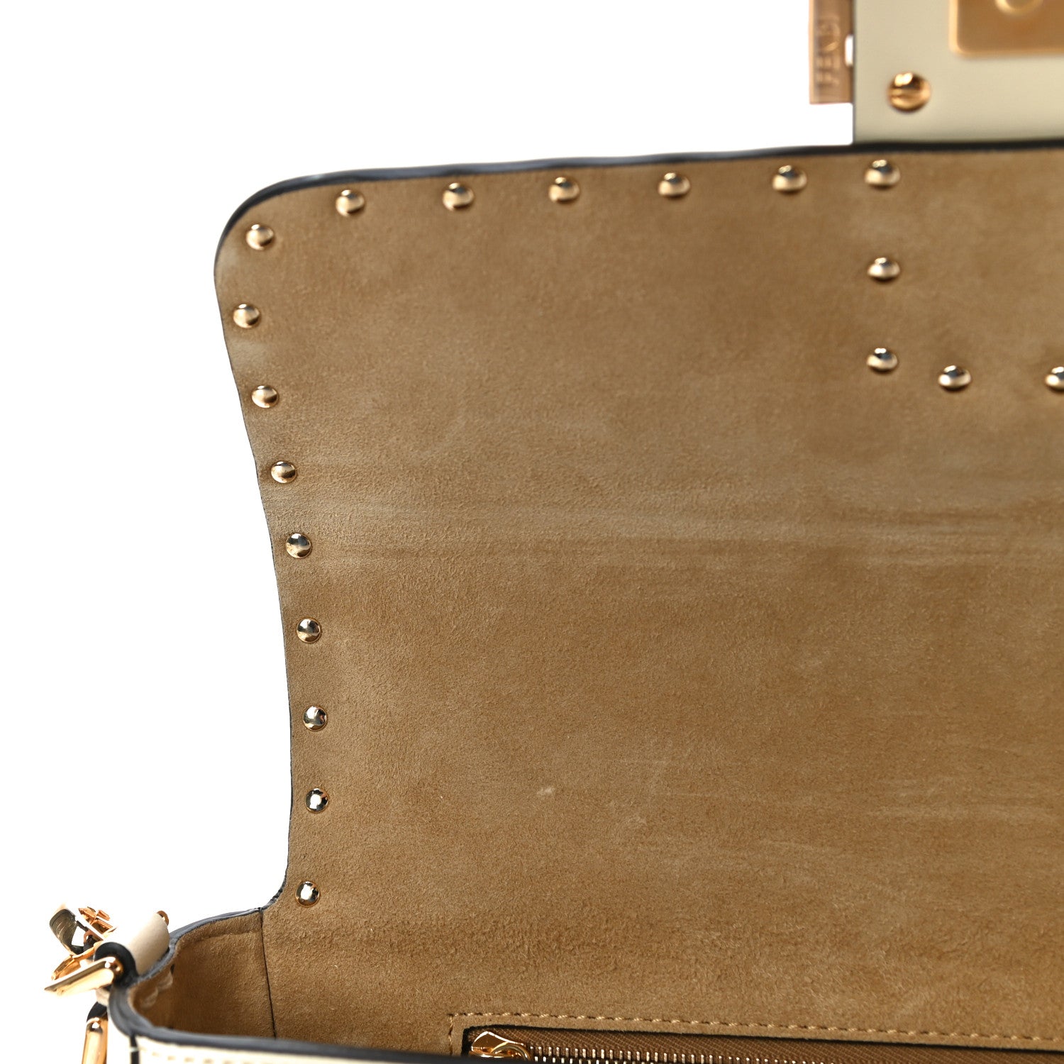Fendi Vitello King Metal Stitch Baguette Pergamena 13 of 14