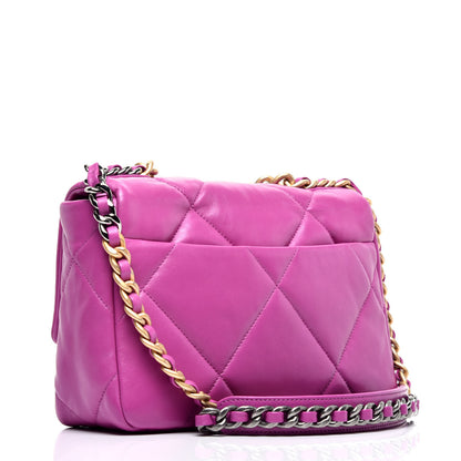 Chanel Lambskin Quilted Medium Chanel 19 Flap Purple 3 of 8