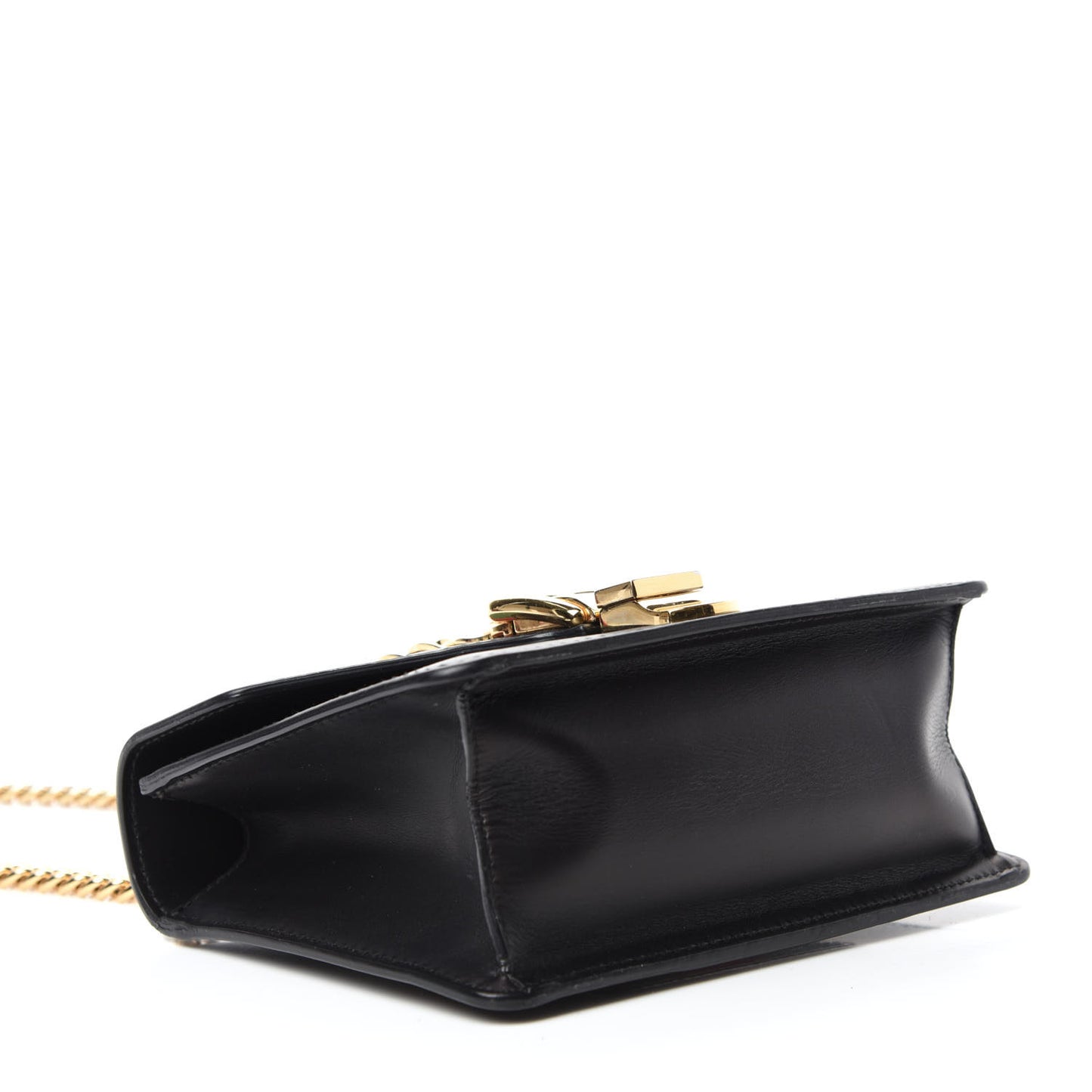 Calfskin Mini Sylvie Chain Shoulder Bag Black