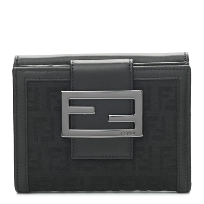 Fendi Zucchino Compact Wallet Black 1 of 8