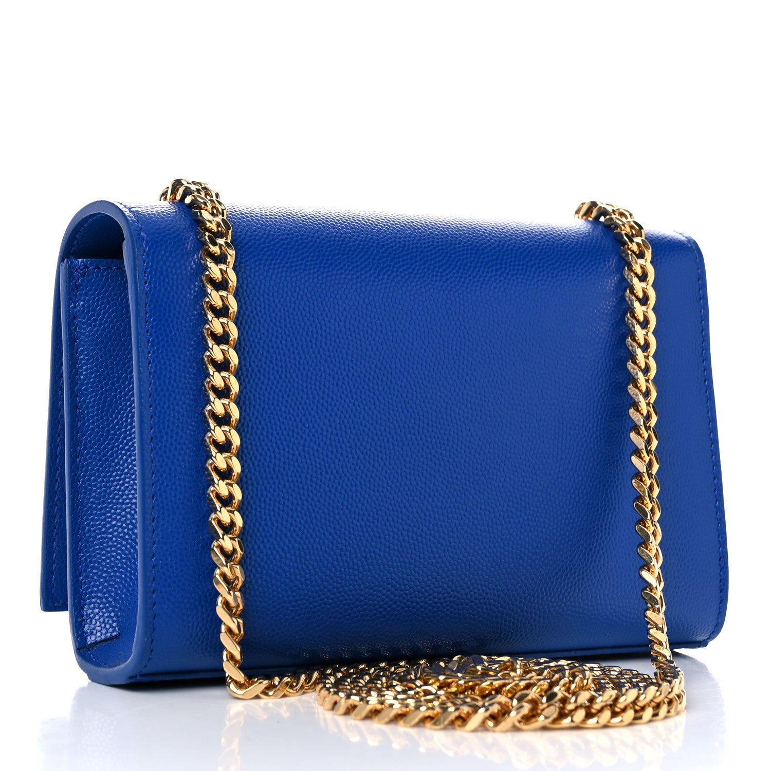 Saint Laurent Grain De Poudre Small Classic Monogram Kate Satchel Electric Blue 3 of 13