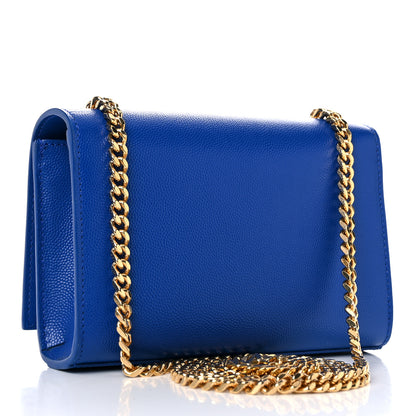Saint Laurent Grain De Poudre Small Classic Monogram Kate Satchel Electric Blue 3 of 13