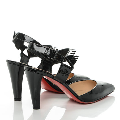Christian Louboutin Patent Ziggoo Studded Pumps 38.5 Black 4 of 7
