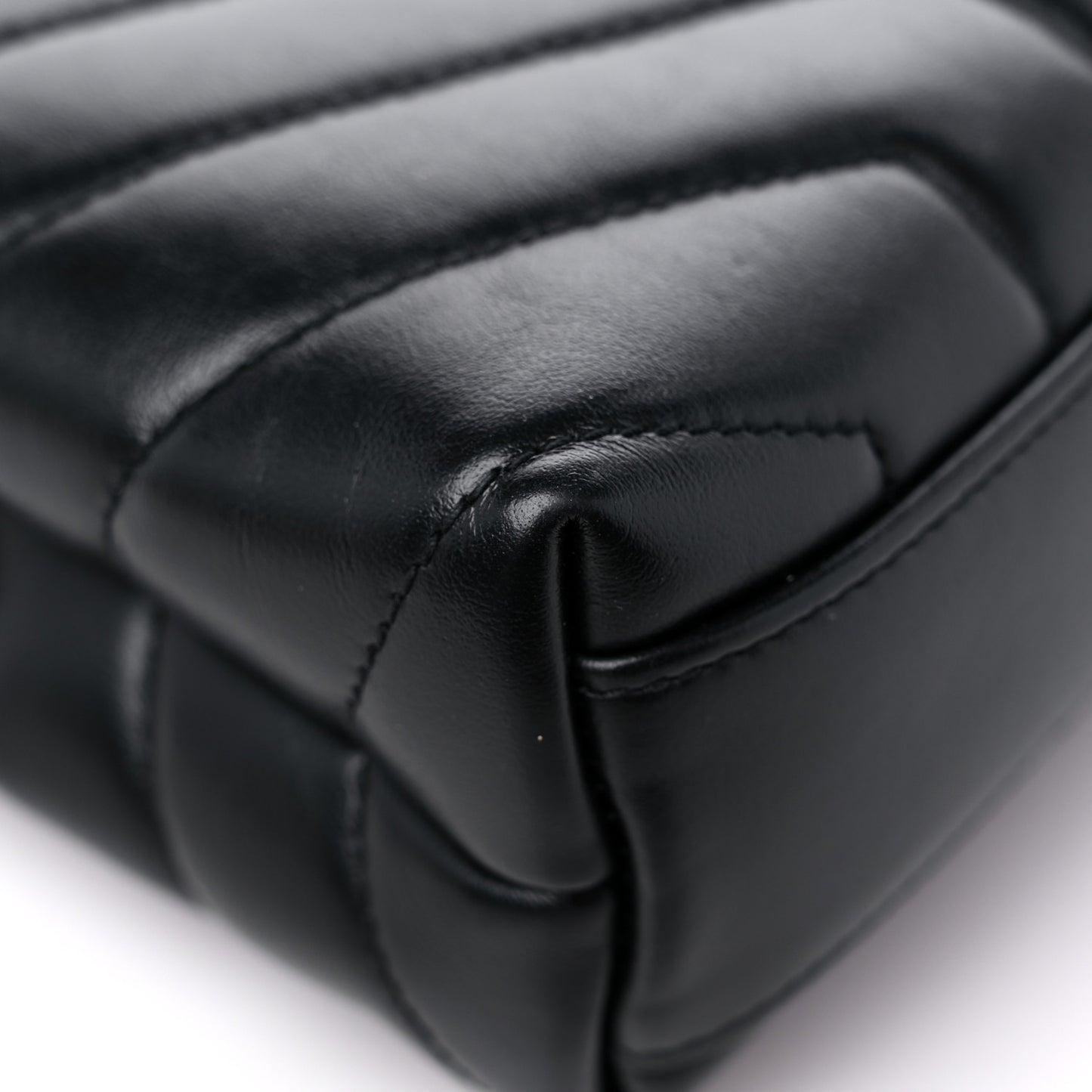 Calfskin Y Quilted Monogram Toy Loulou Crossbody Bag Black