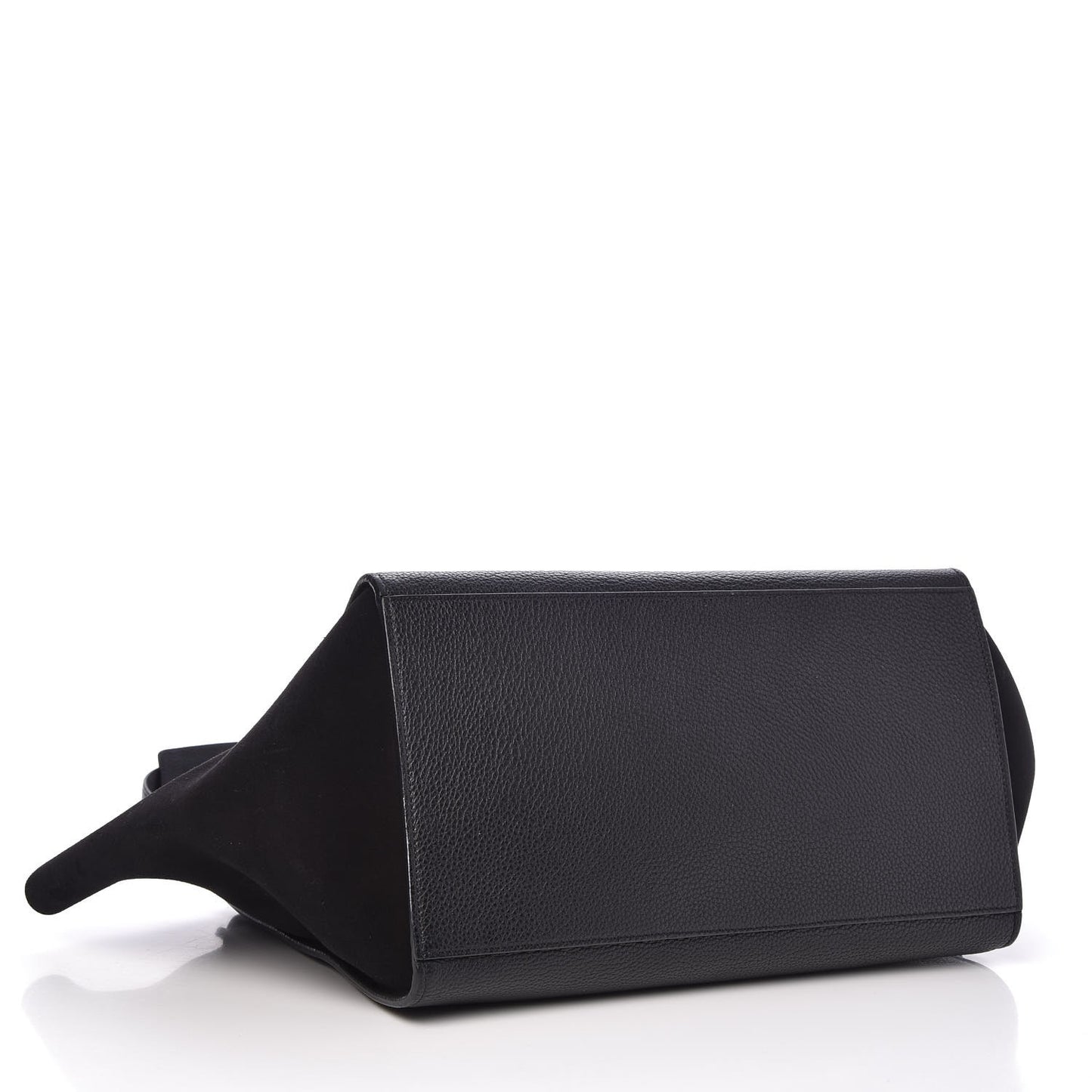 Drummed Calfskin Suede Medium Trapeze Black