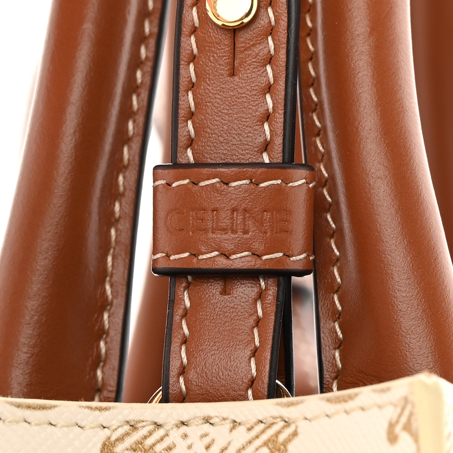 Celine Triomphe Canvas Calfskin Mini Vertical Cabas White 9 of 10