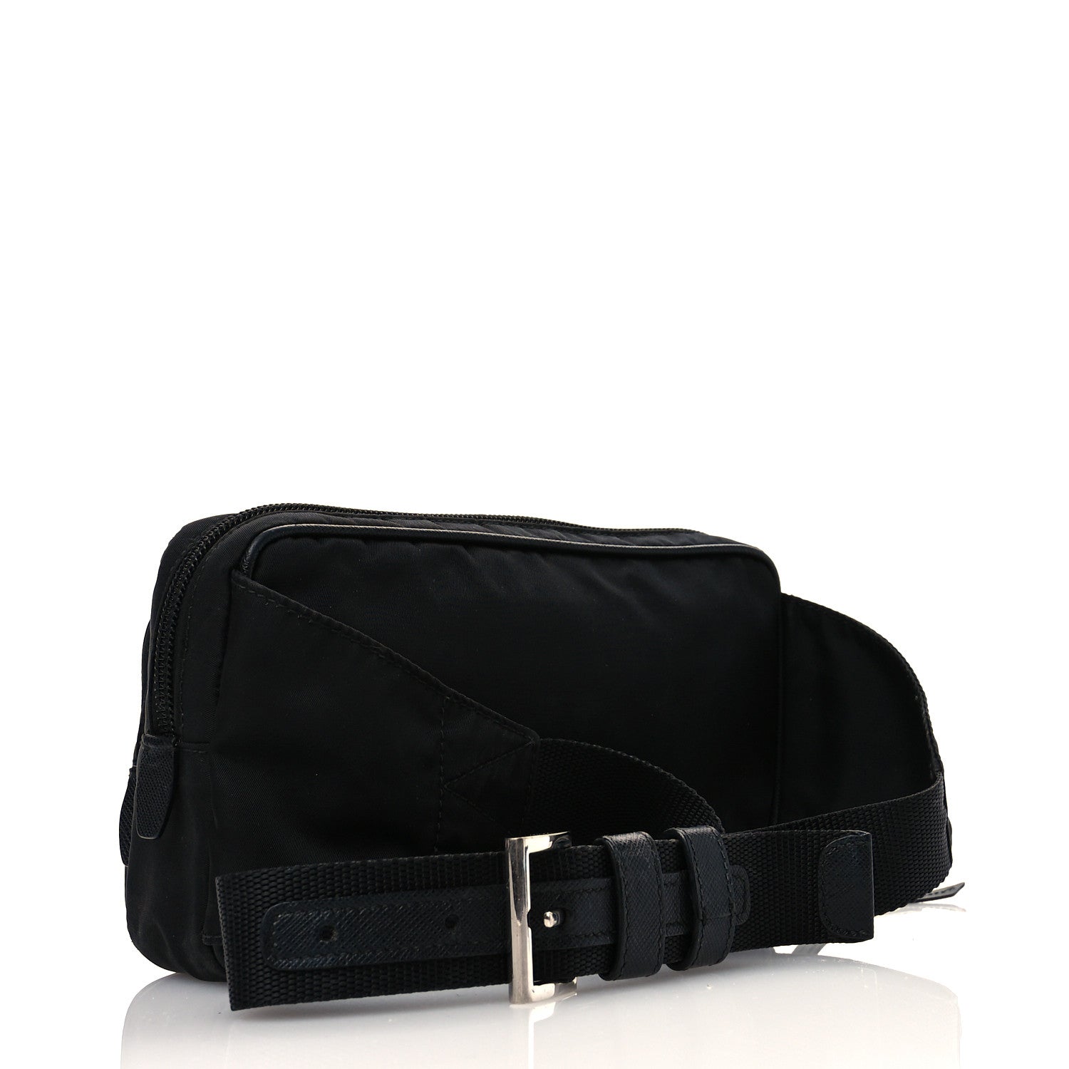 Prada Tessuto Nylon Saffiano Belt Bag Black 2 of 12