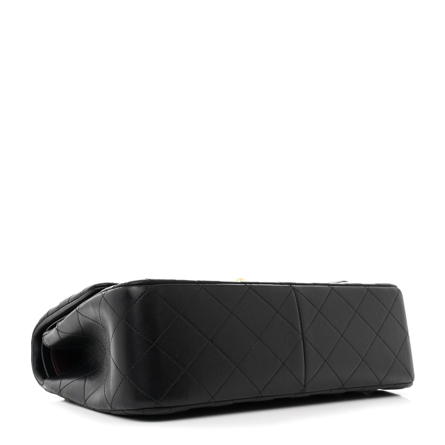 Lambskin Quilted Jumbo Double Flap Black