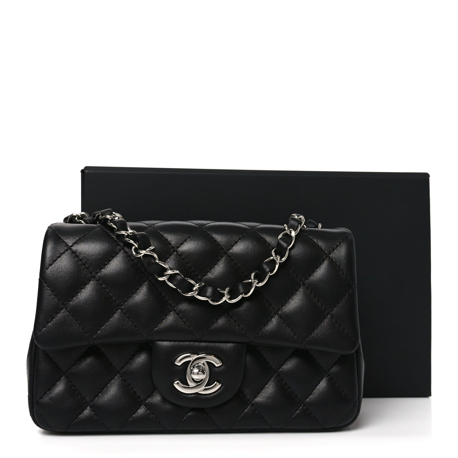 Chanel Lambskin Quilted Mini Rectangular Flap Black 11 of 11