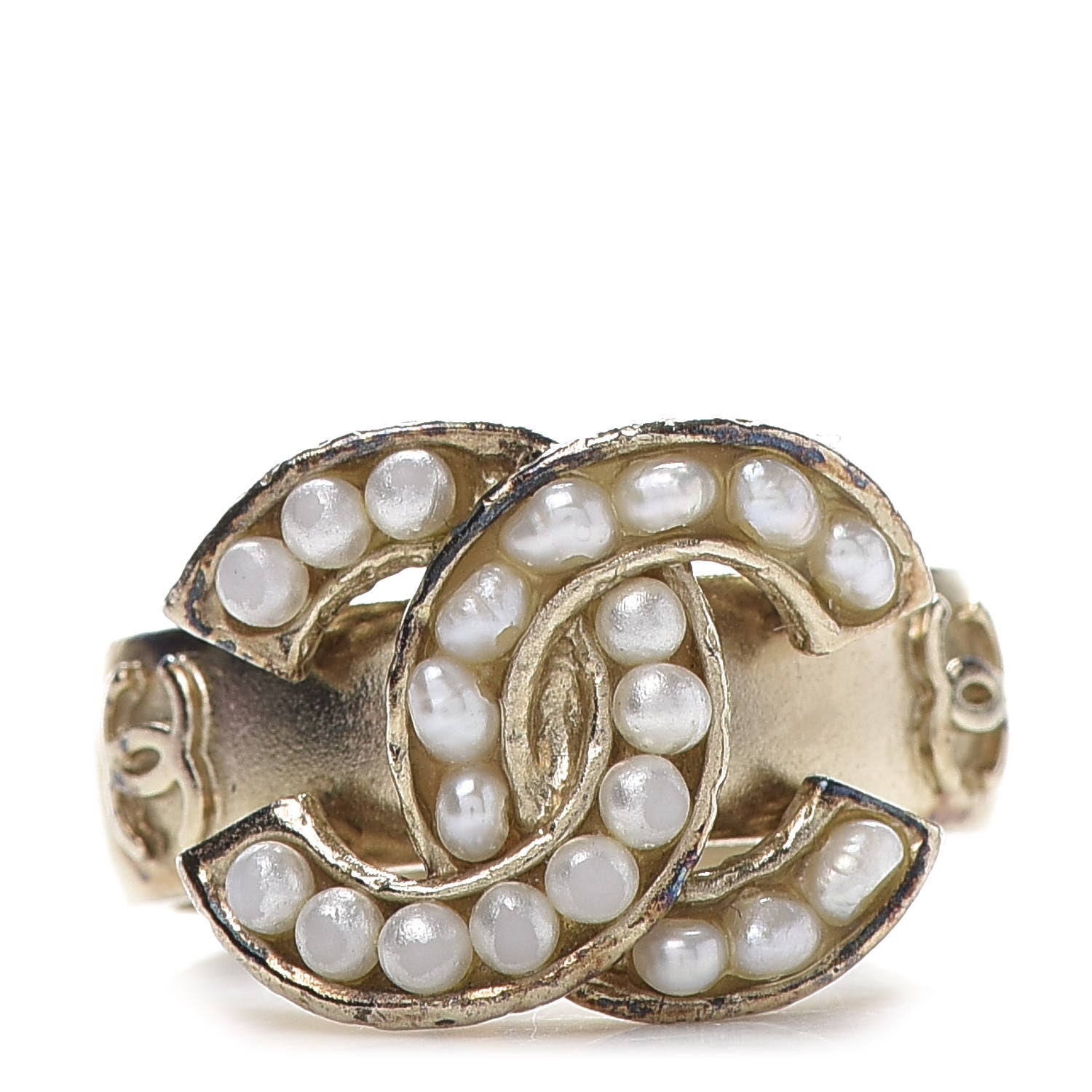 Chanel Pearl CC Ring 51 Gold 1 of 6
