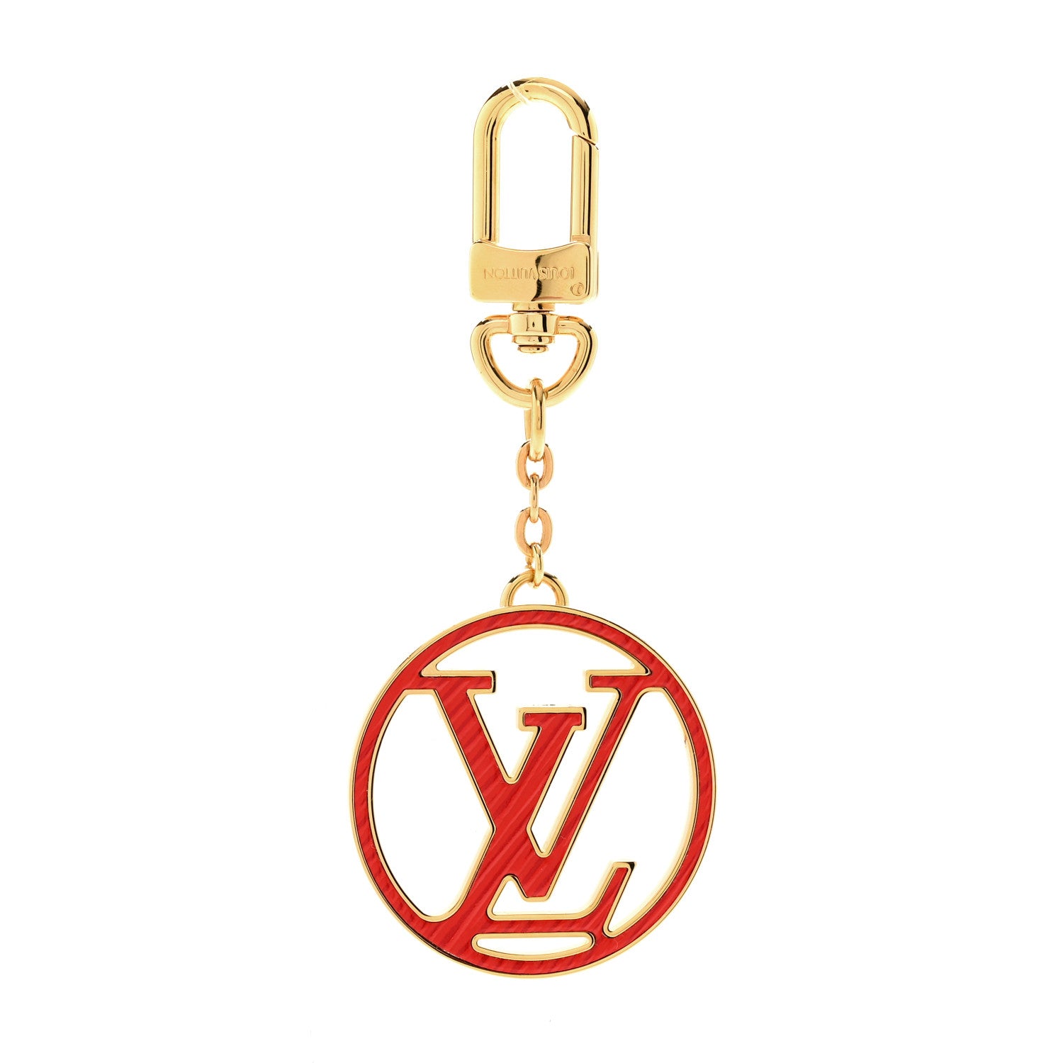 Louis Vuitton Epi LV Circle Bag Charm Key Holder Red Pink 1 of 5