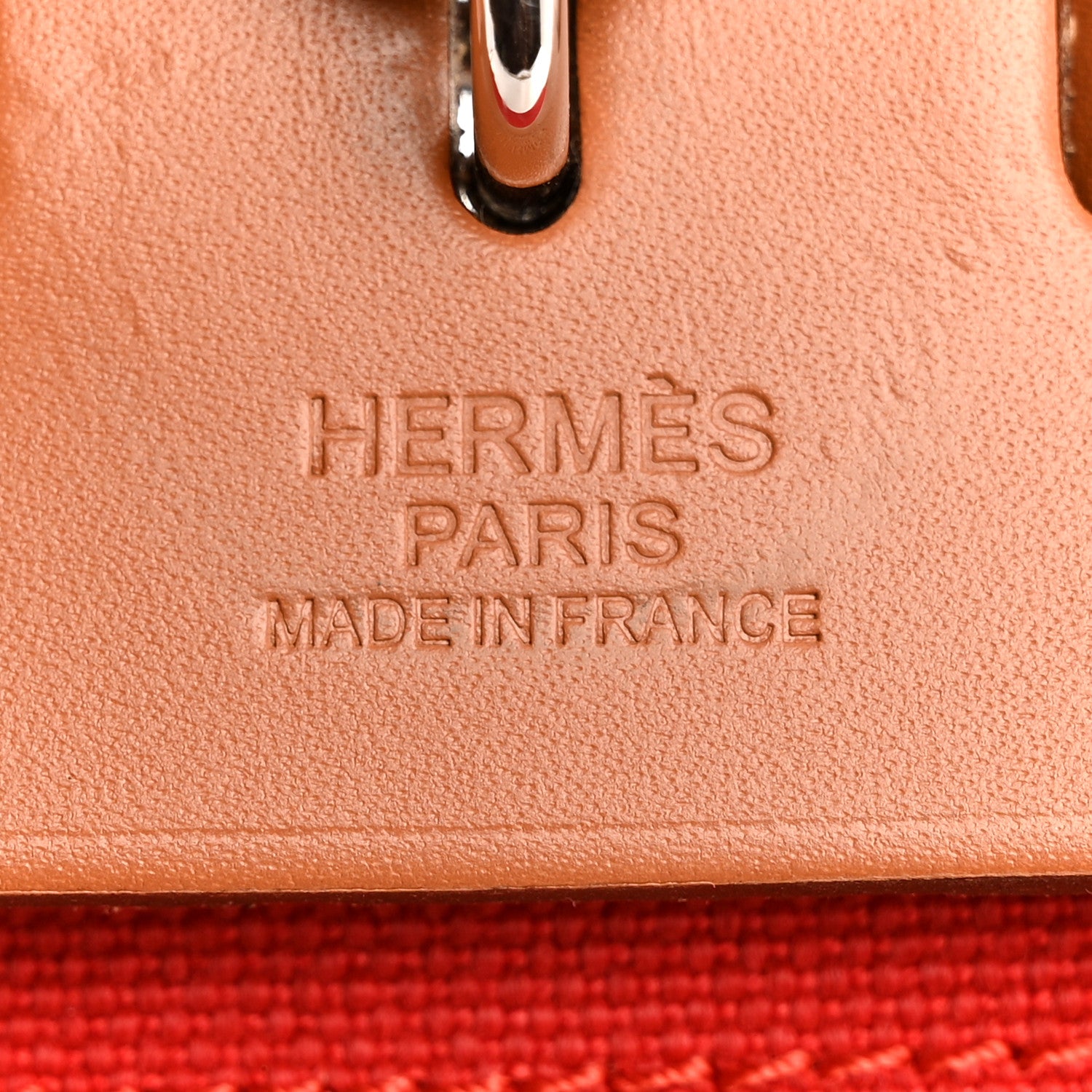 Hermes Vache Hunter Toile Herbag Zip 31 PM Rouge Tomate Natural 7 of 11