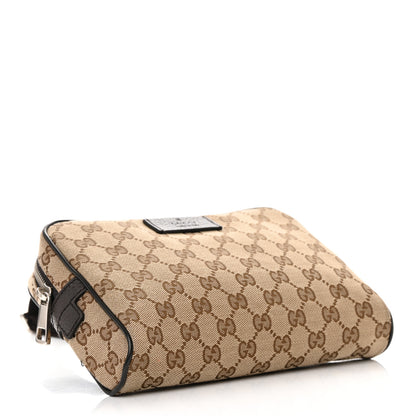 Gucci Monogram Dollar Calfskin Belt Bag Beige Ebony Testa di Moro Marrone Scuro 4 of 13