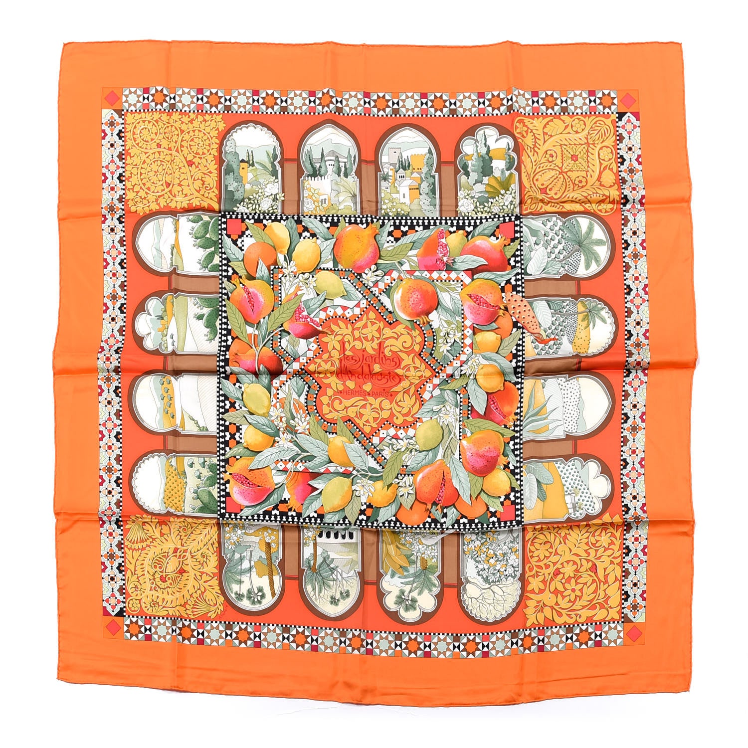 Hermes Silk Les Jardins D'Andalouise Scarf 90 1 of 5