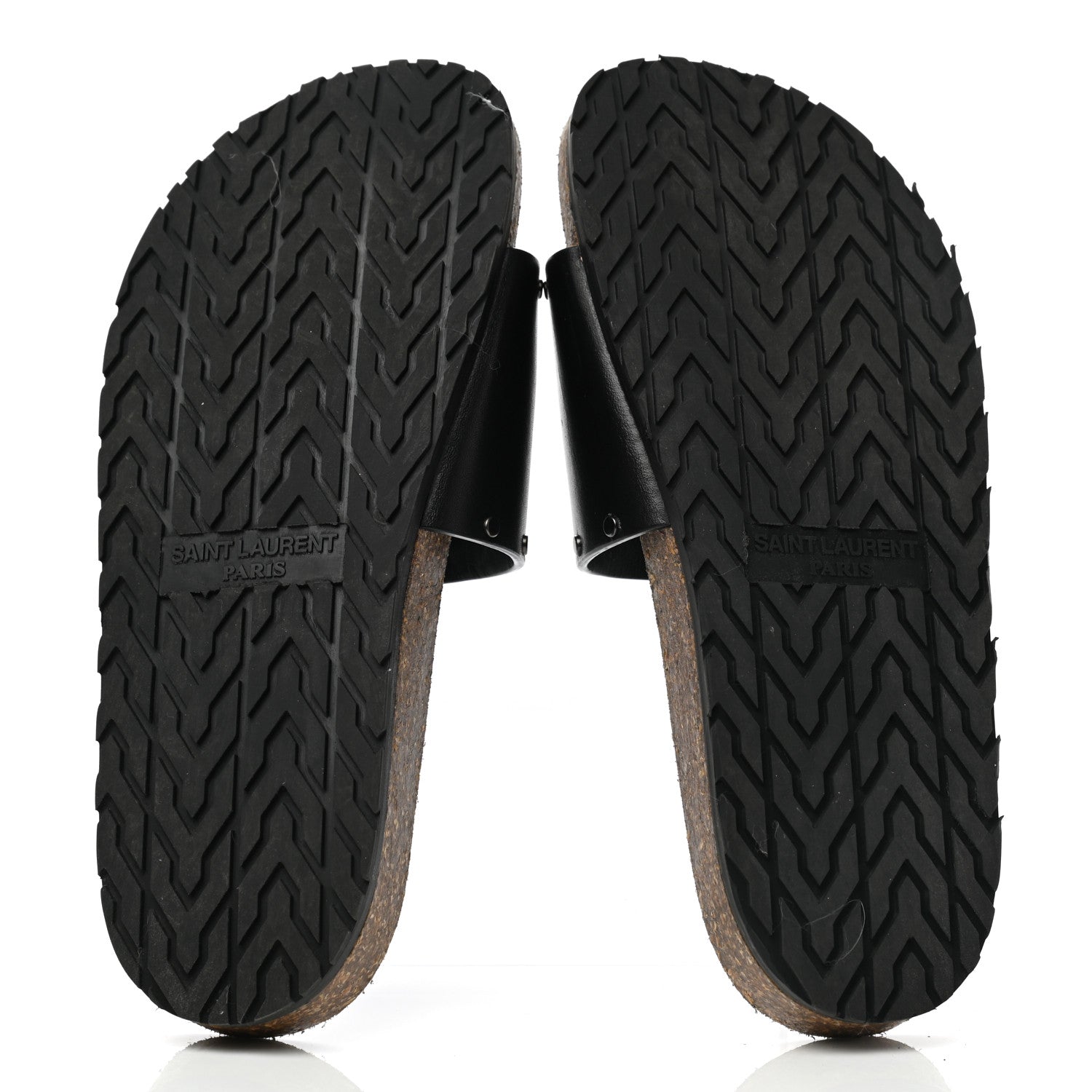 Saint Laurent Calfskin Suede Joan Slide Sandals 38 Black 5 of 9