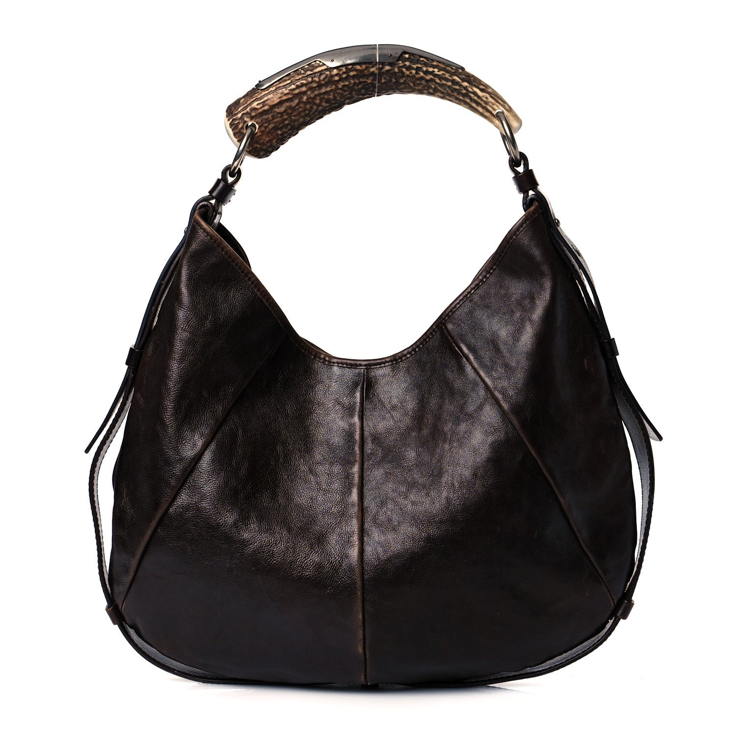 Saint Laurent Buffalo Leather Medium Mombasa Horn Bag Brown 1 of 16