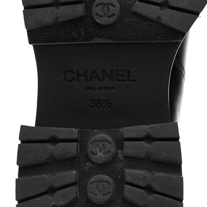 Chanel Calfskin Patent Cap Toe Ankle Boots 38.5 Black 7 of 9