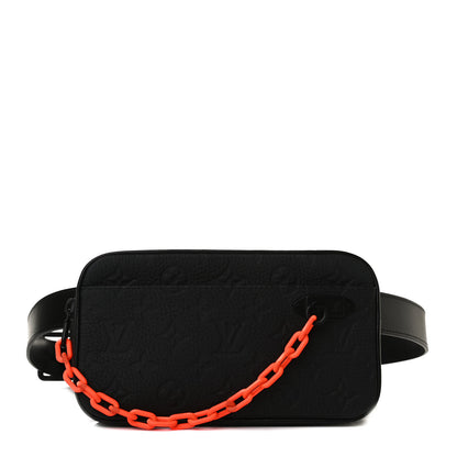Louis Vuitton Taurillon Monogram Uniformes Solar Ray Soft Pochette Volga Belt Bag Black 1 of 10