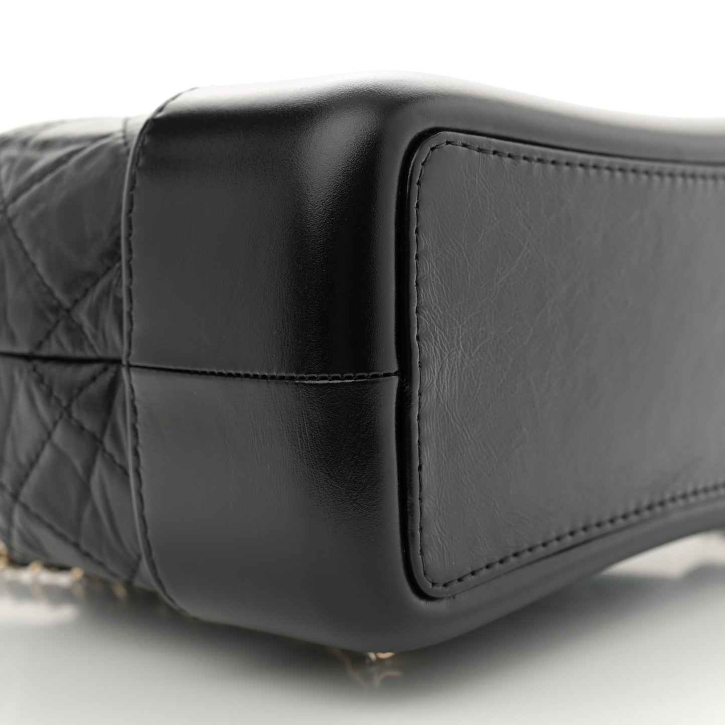 Aged Calfskin Quilted Small Gabrielle Backpack Black