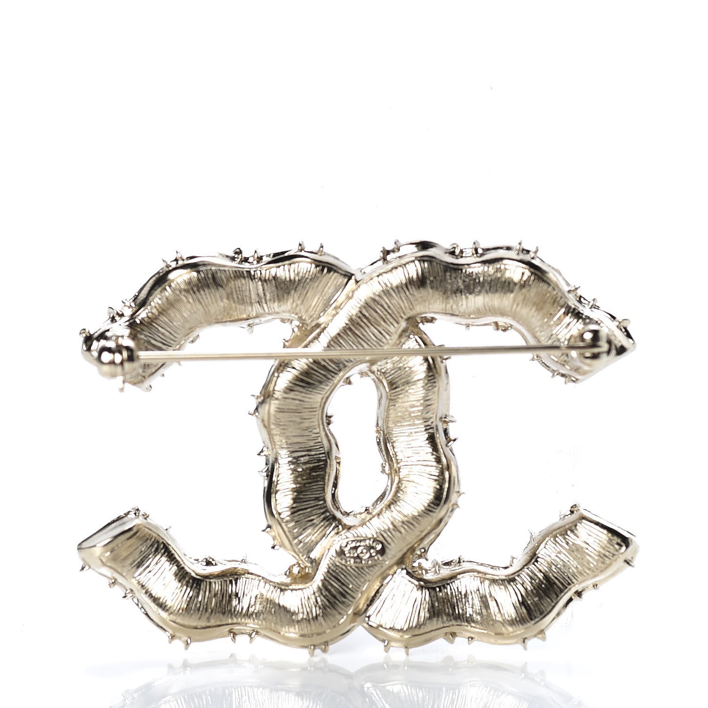 Crystal CC Camellia Express Brooch Gold