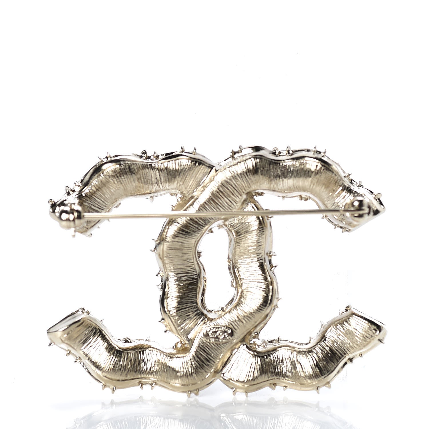 Chanel Crystal CC Camellia Express Brooch Gold 3 of 5