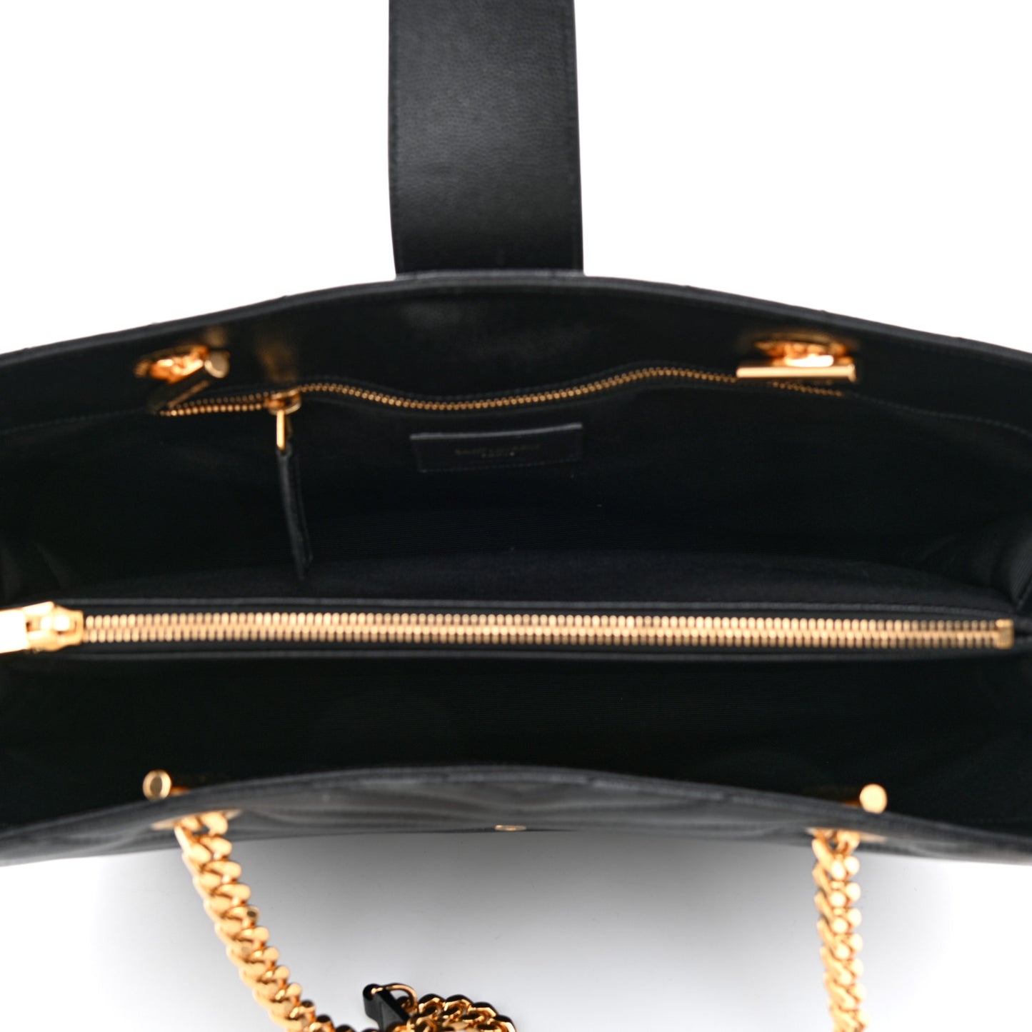 Grain De Poudre Matelasse Chevron Monogram Shopping Bag Black
