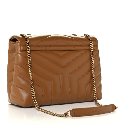 Saint Laurent Calfskin Y Quilted Monogram Small Loulou Chain Satchel Dark Natural 3 of 11