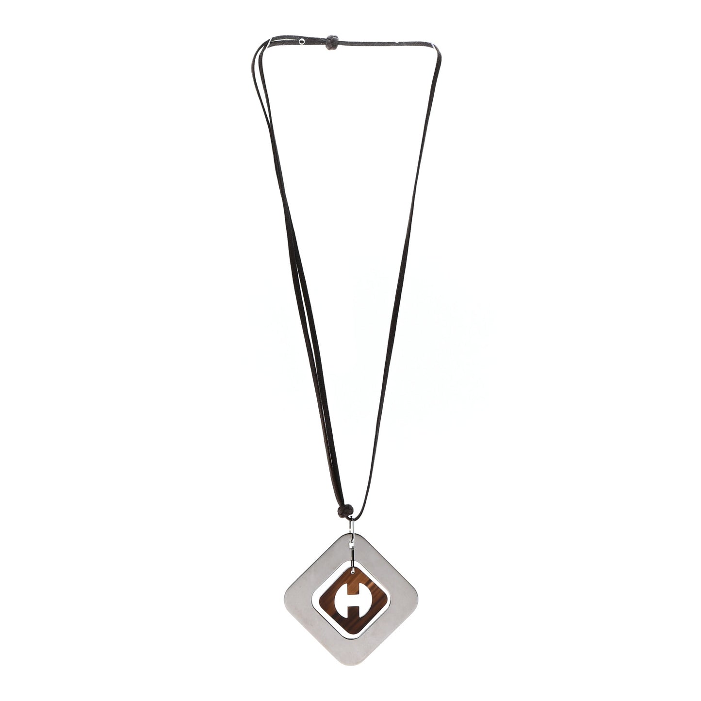 Buffalo Horn Palladium Pendant Necklace