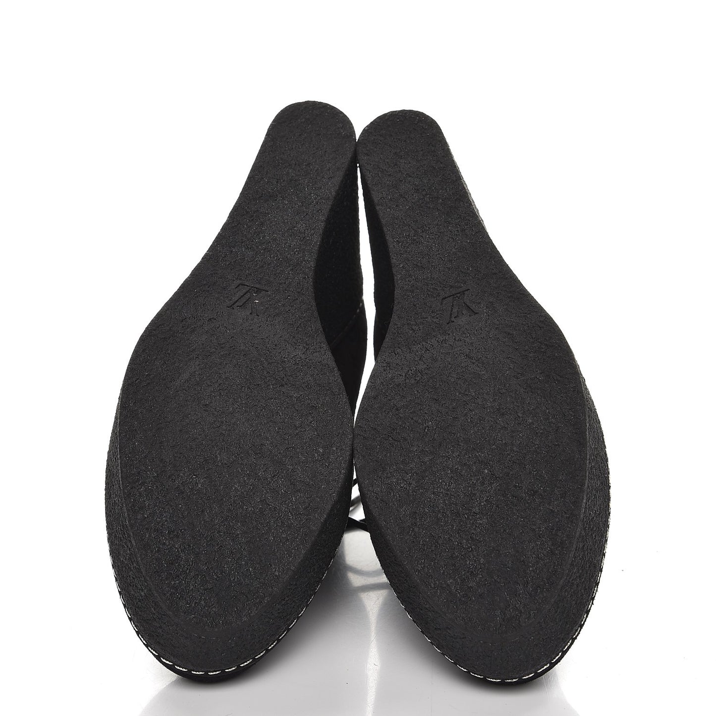 Suede Embossed Monogram Frosty Wedge Low Boots 39 Black
