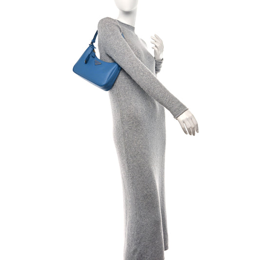 Saffiano Lux Mini Re-Edition Shoulder Bag Pervinca