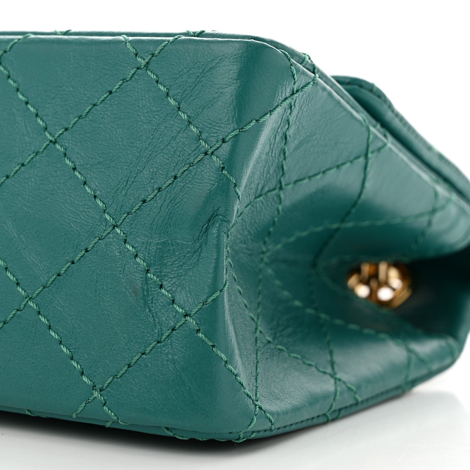 Chanel Aged Calfskin Quilted 2.55 Reissue Mini Flap Green 10 of 11