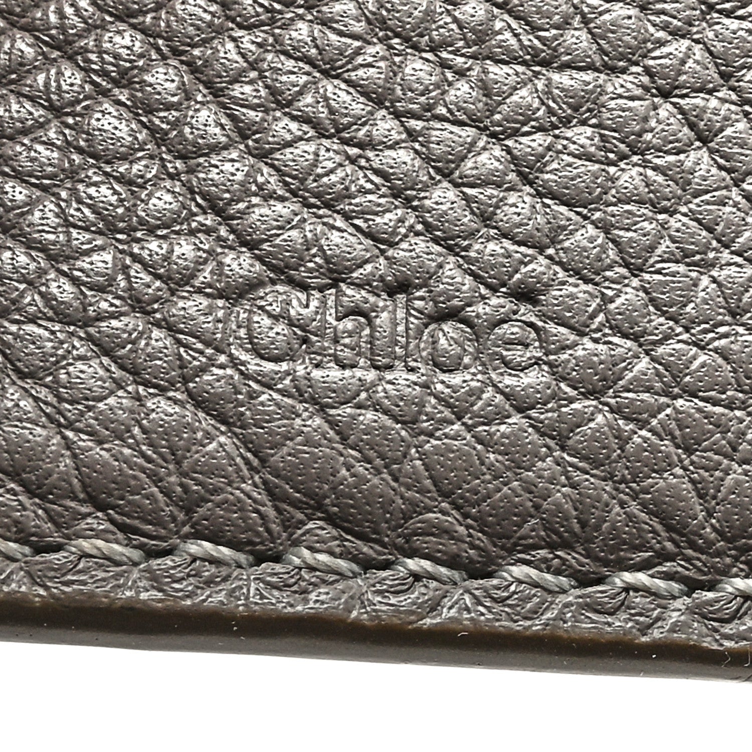 Chloe Grained Calfskin Marcie Square Wallet Cashmere Grey 7 of 9