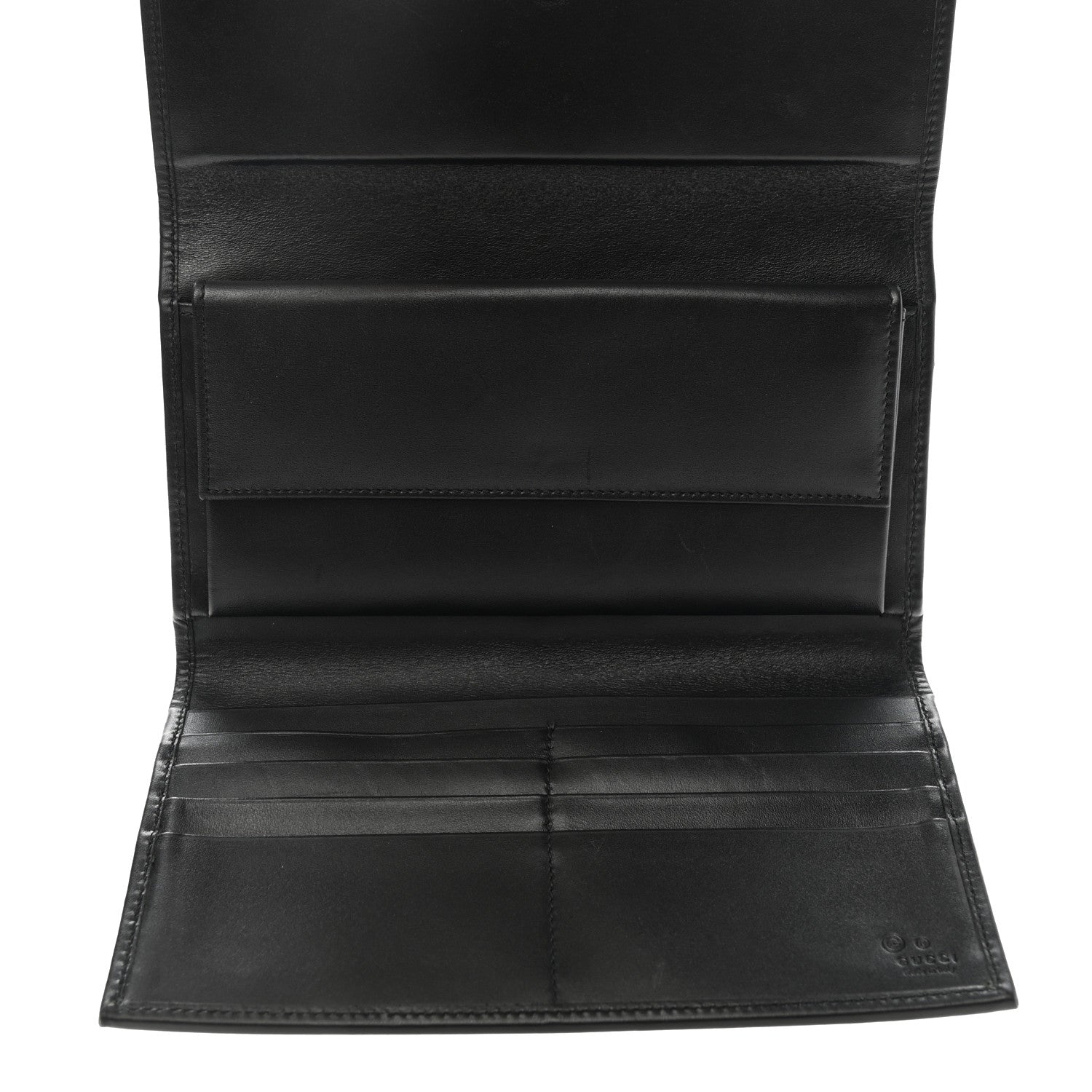 Gucci Monogram Nylon Continental Wallet Black 5 of 10