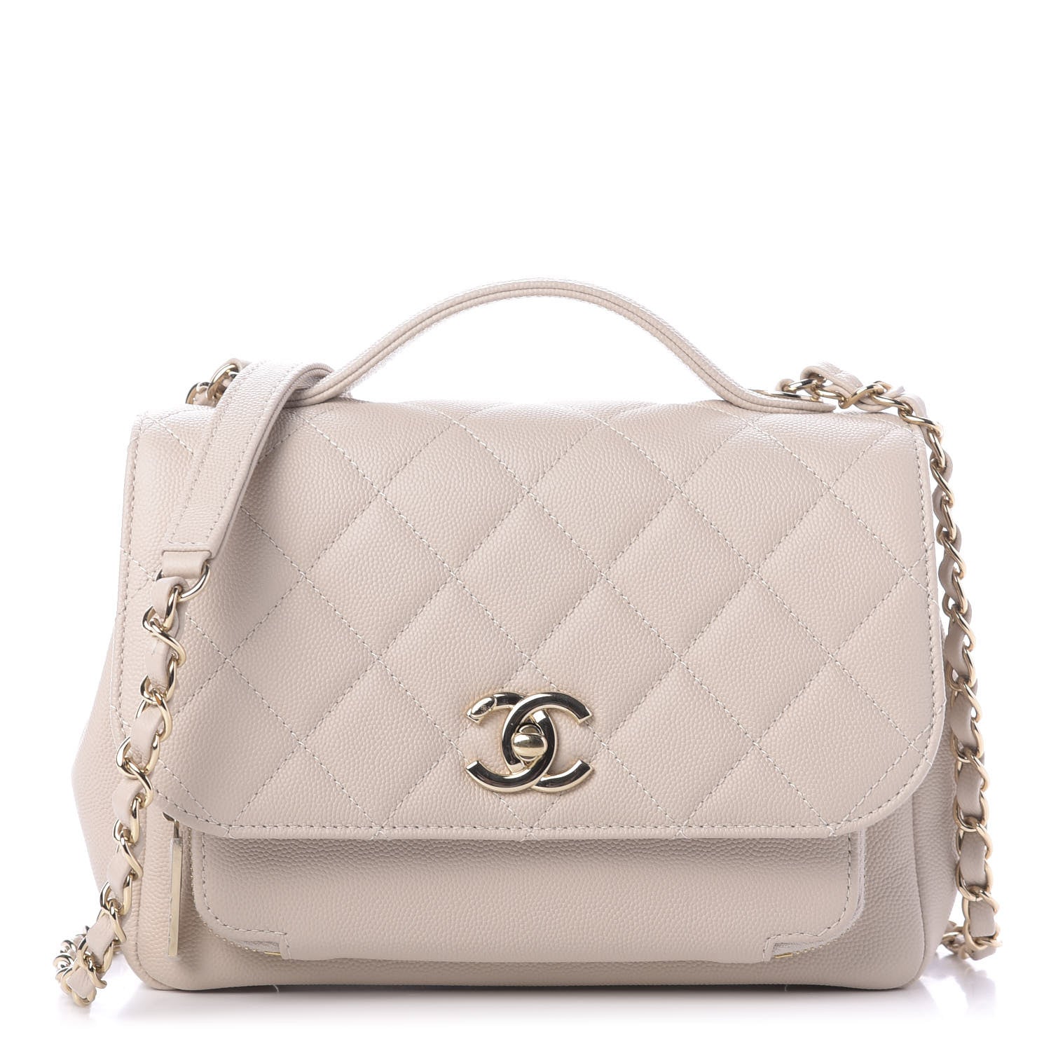 Chanel Caviar Quilted Medium Business Affinity Flap Light Beige 1 of 12