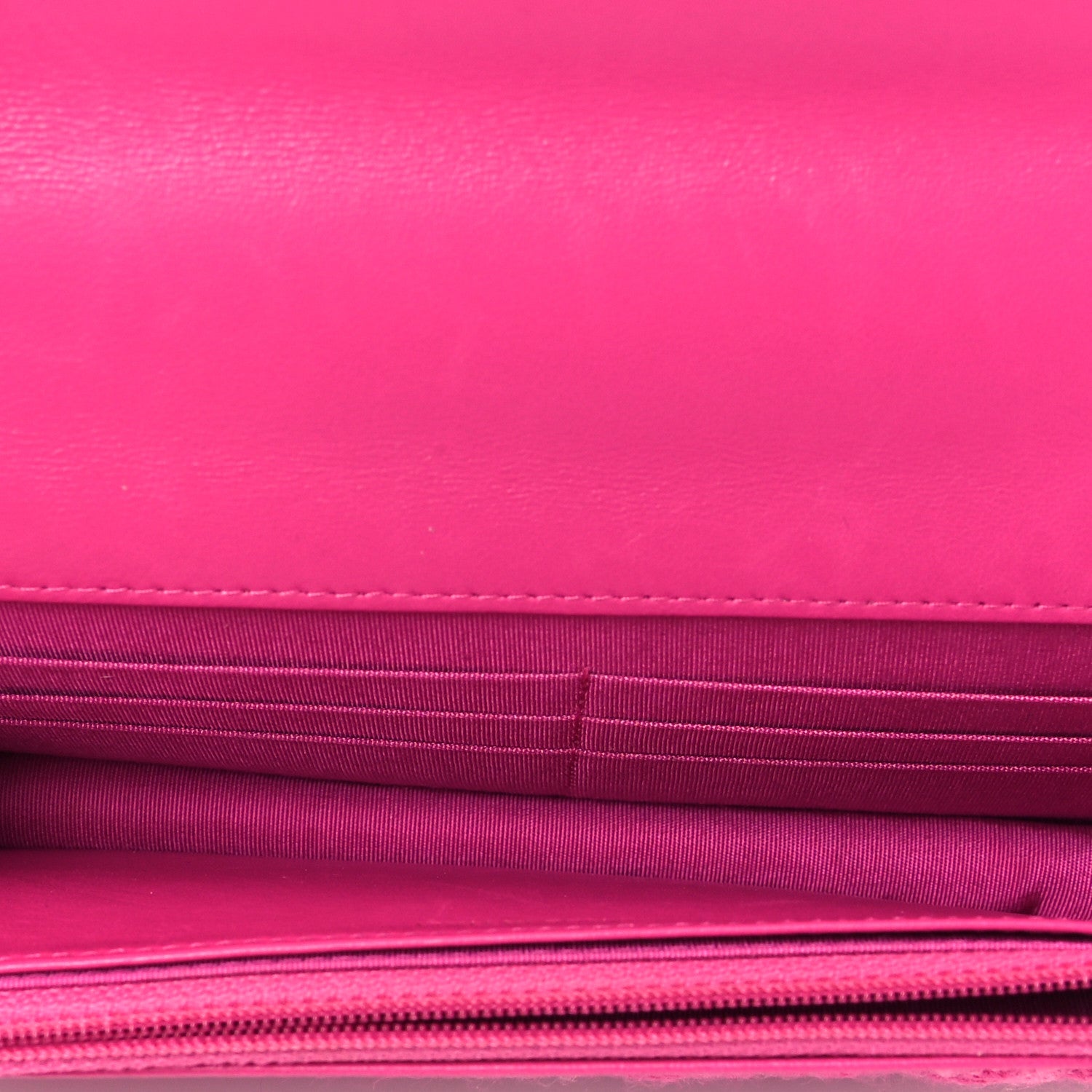 Chanel Wool Tweed Lambskin Quilted Chanel 19 Wallet On Chain WOC Fuchsia 4 of 8