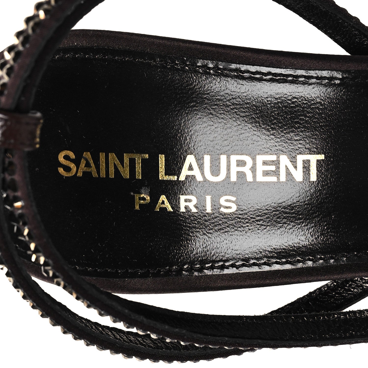 Saint Laurent Satin Crystal Ava 105 Sandals 38 Amaranth 7 of 8