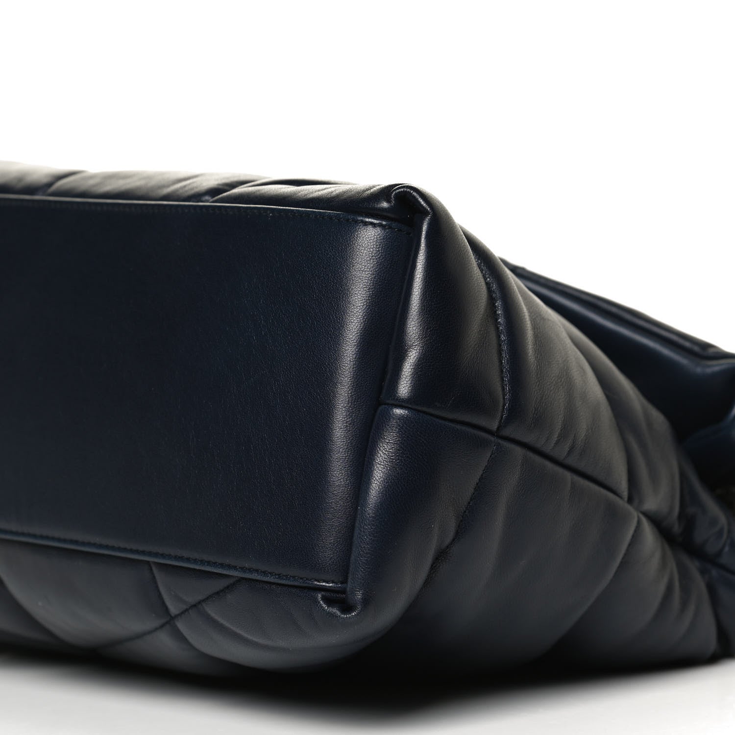 Saint Laurent Lambskin Quilted Medium Loulou Puffer Monogram Chain Satchel Navy 11 of 12
