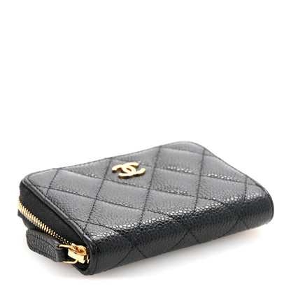 Chanel Caviar Quilted Zip Coin Purse Black 4 of 7