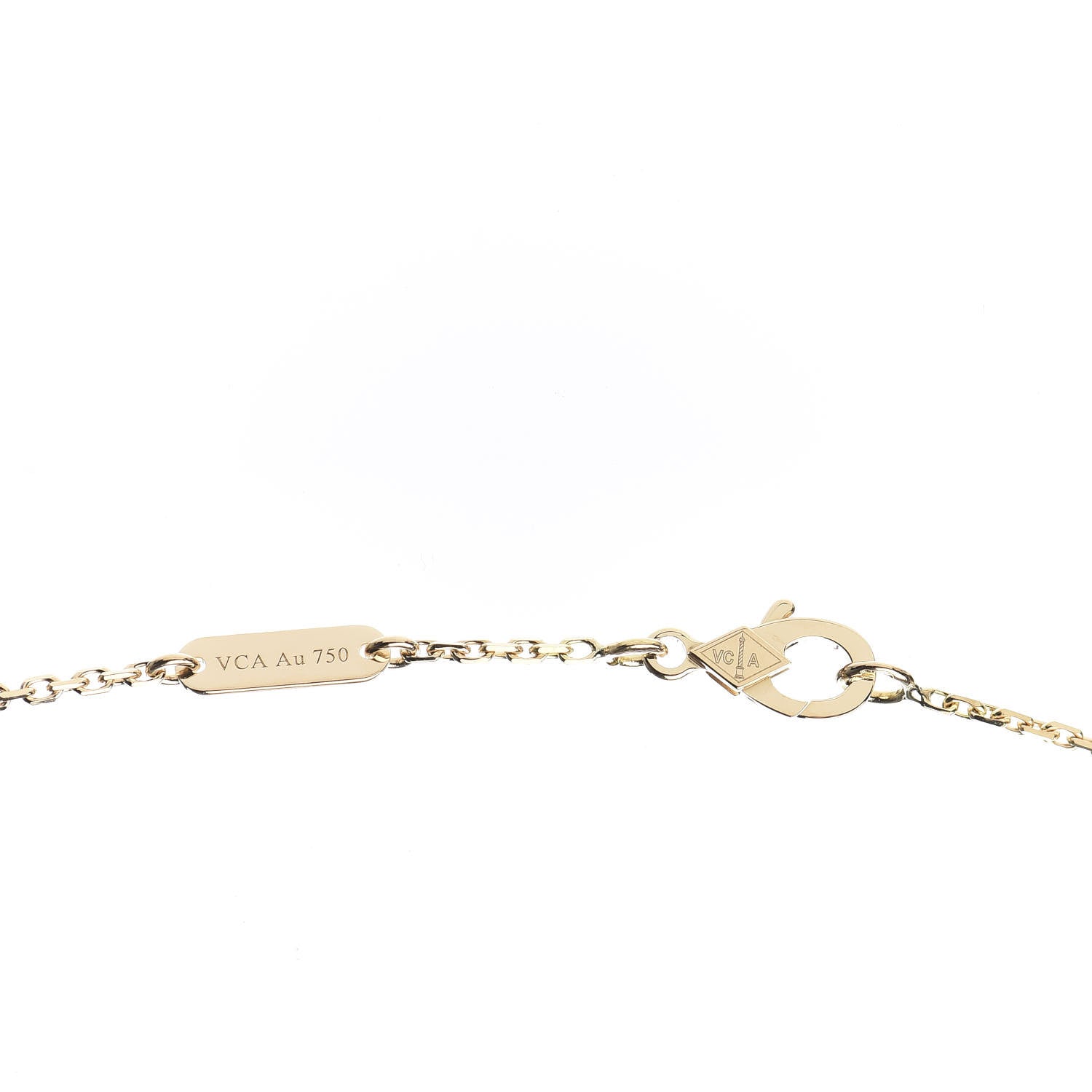 Van Cleef & Arpels 18K Yellow Gold Mother of Pearl Vintage Alhambra Pendant Necklace 5 of 7