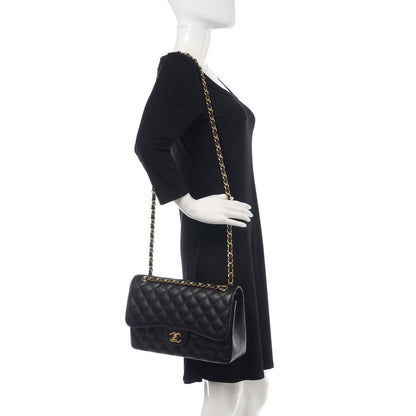 Chanel Caviar Quilted Jumbo Double Flap Black 3 of 10