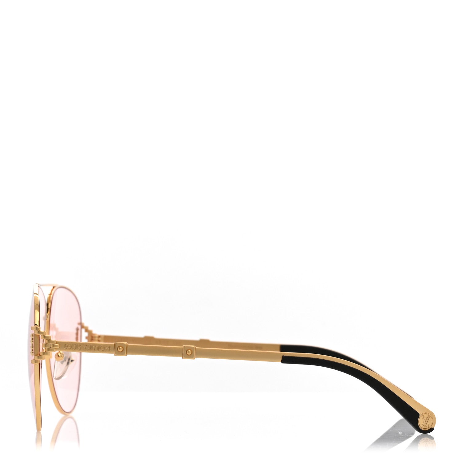 Louis Vuitton Metal Pilot Sunglasses Z1432E Gold 3 of 7