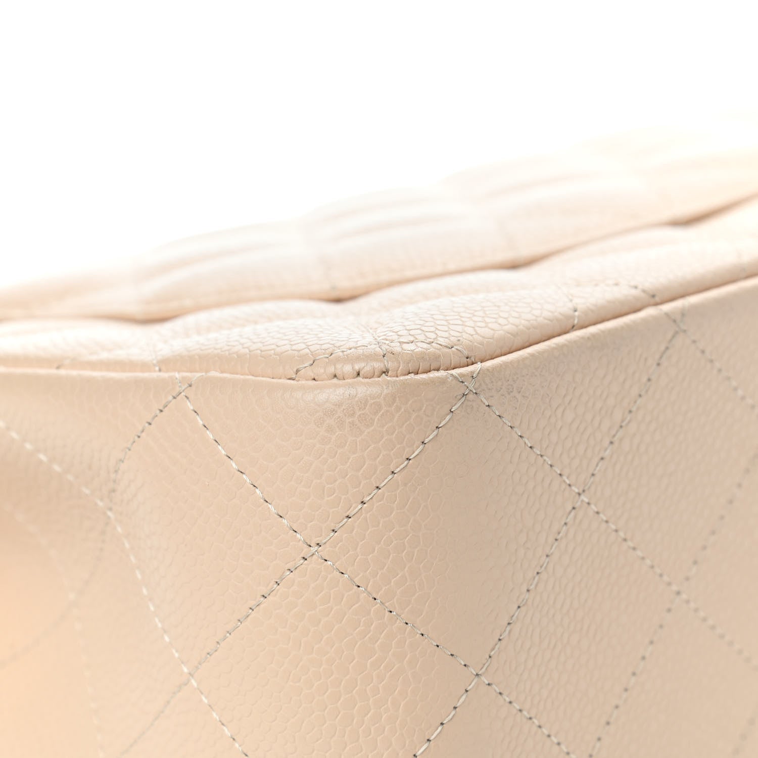 Chanel Caviar Quilted Jumbo Double Flap Beige 11 of 15