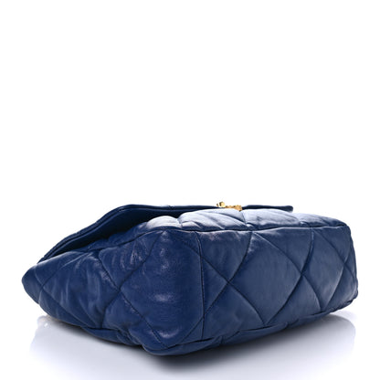 Chanel Goatskin Quilted Maxi Chanel 19 Flap Blue 4 of 10