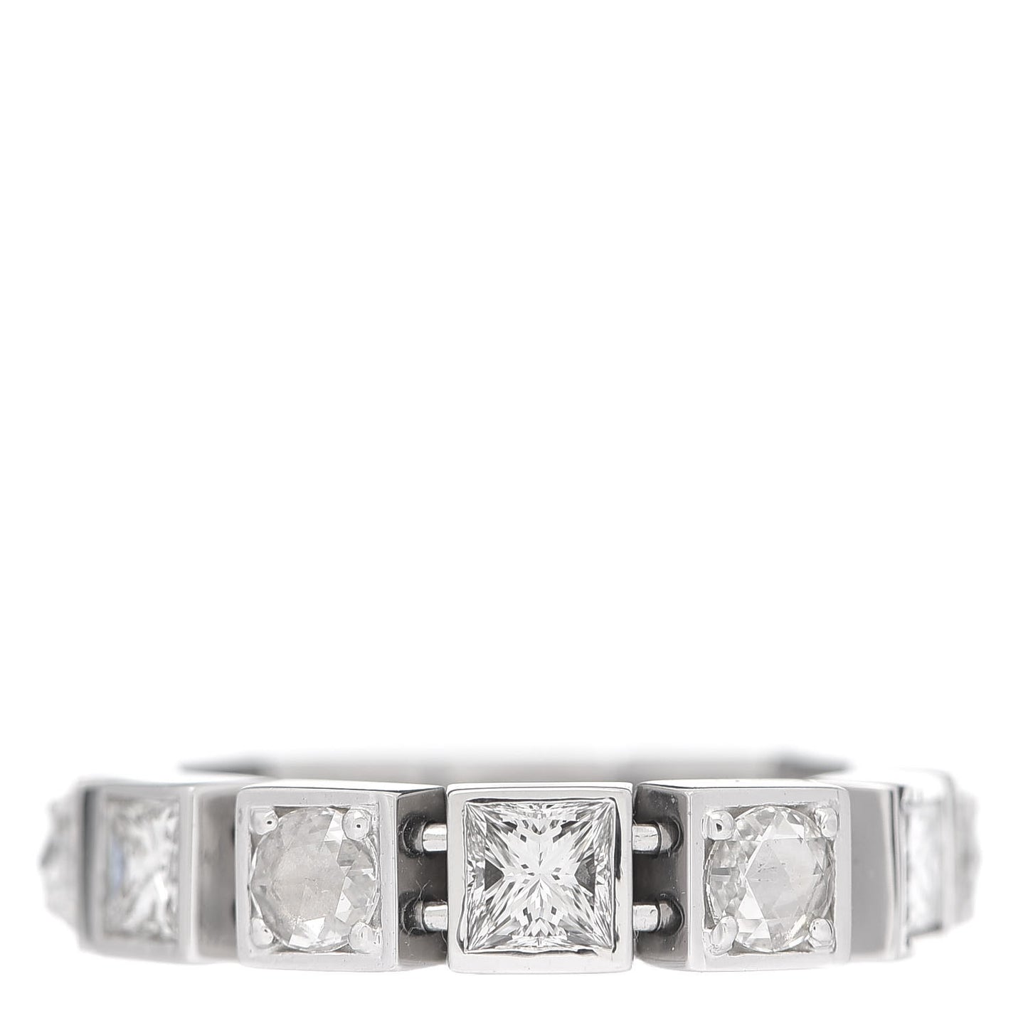 18K White Gold Diamond T Line Band Ring 49 5