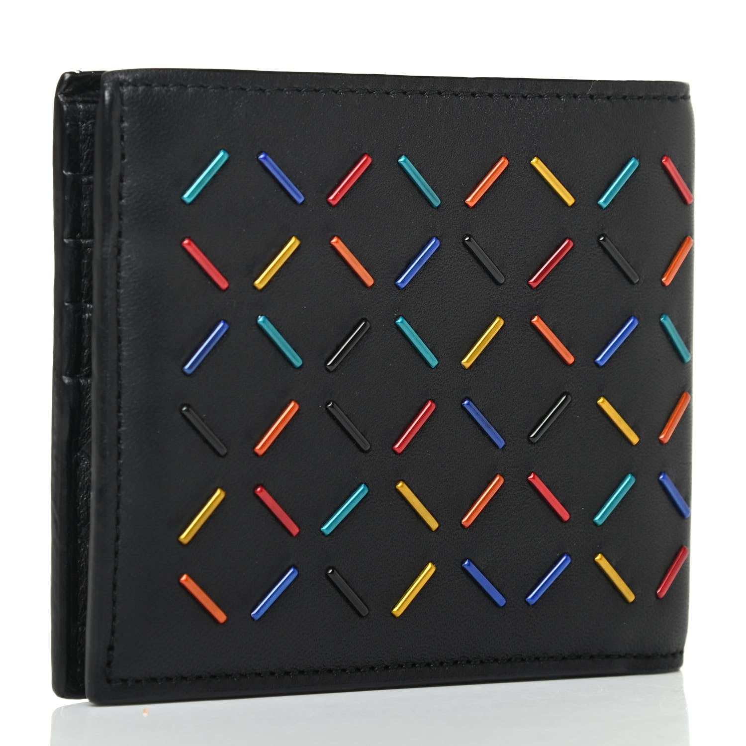 Bottega Veneta Nappa Embellished Bi-Fold Wallet Black Multicolor 2 of 4