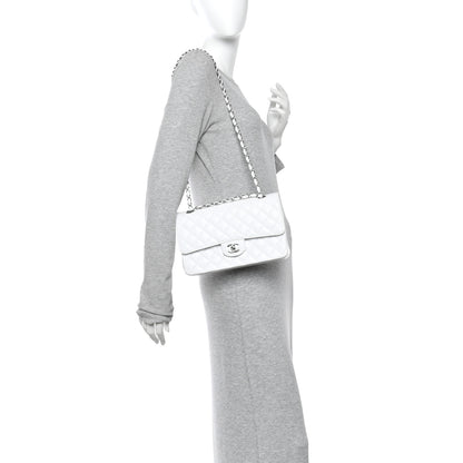 Chanel Caviar Quilted Medium Double Flap White 2 of 14